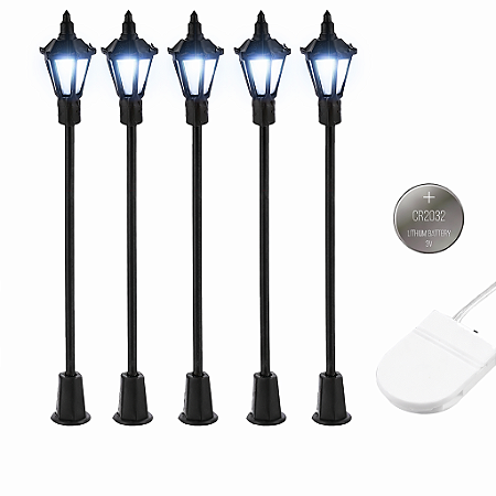 Kit 5 Miniatura De Postes Com Led Fiação Soquete Mini Postes
