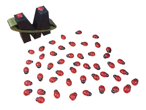 50 Joaninhas Miniaturas Terrário Mini Mundo Jardim Decoração