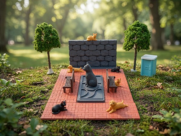 Kit Praça dos Pets Miniaturas - Maquetes e Dioramas | Mad Maker