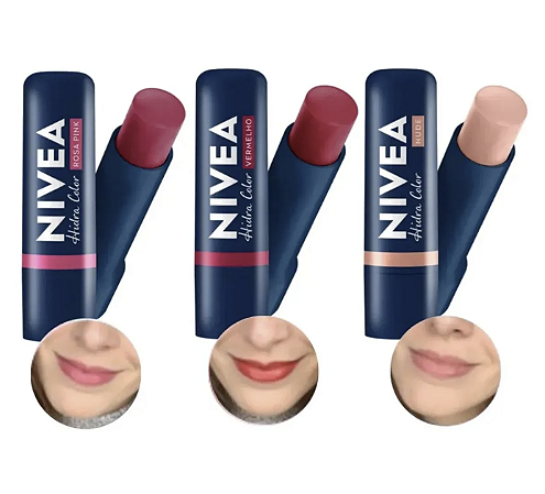 Hidratante Labial Hidra Color Nivea 2 em 1 - 4,8g