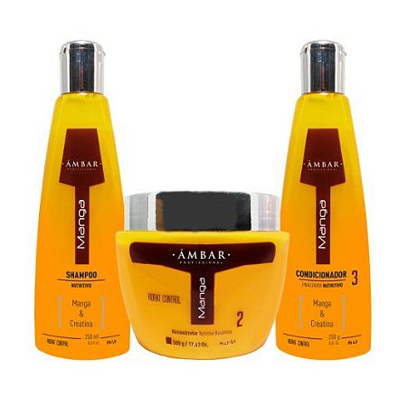 Kit Manga Âmbar- Shampoo, máscara e condicionador