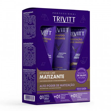 Kit Trivitt Home Care MATIZADOR Itallian (shampoo + Condicionador + Hidratação) com Necessaire