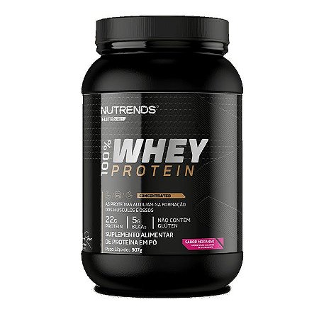 WHEY PROTEIN 100% 907G (REFIL) SABOR MORANGO