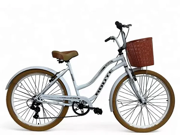 Bicicleta retro feminina aro 26 beach + 7v shimano - Route Bike - Bike Vintage