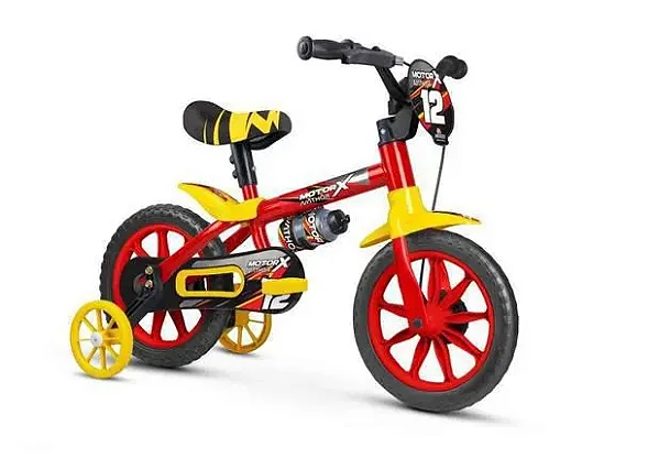 Bicicleta Infantil Bike 3 a 5 Anos Nathor Aro 12 Masculina Menino - Motor X Vermelho