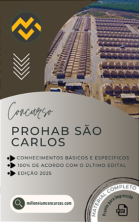 Apostila PROHAB SÃO CARLOS 2025 Fiscal de Obras e Posturas