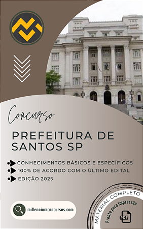 Apostila PREFEITURA DE SANTOS SP 2025 Professor Adjunto Inglês