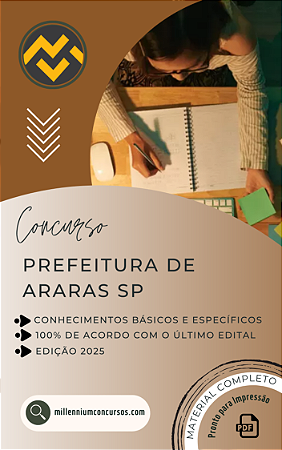 Apostila PREFEITURA DE ARARAS SP Professor de Educação Básica I