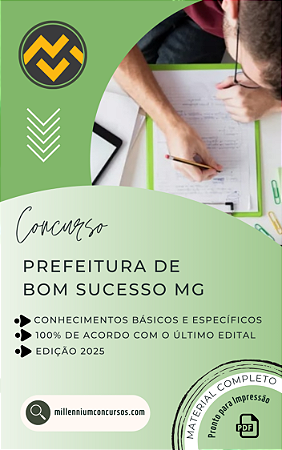 Apostila PREFEITURA DE BOM SUCESSO MG 2025 Auxiliar Administrativo