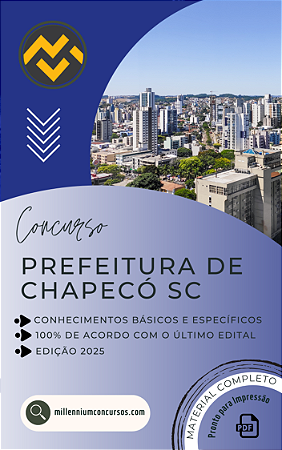 Apostila PREFEITURA DE CHAPECÓ SC 2025 Professor de Matemática