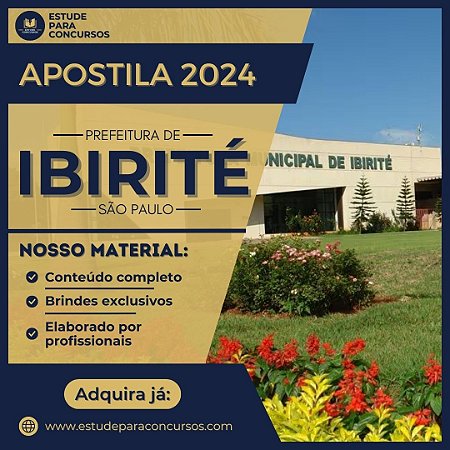 Apostila PREFEITURA DE IBIRITÉ MG 2024 Especialista em Educação
