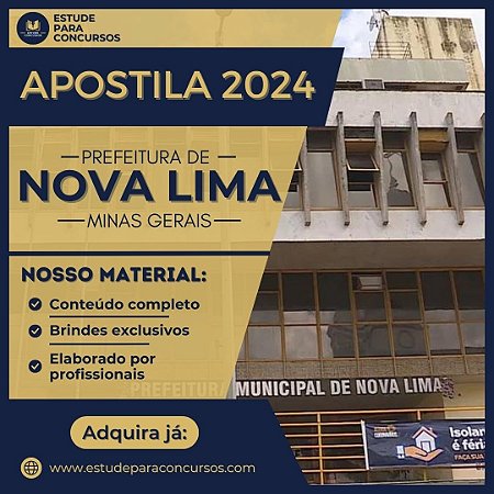 Apostila PREFEITURA DE NOVA LIMA MG 2024 Professor Artes