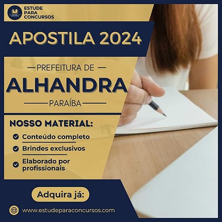 Apostila PREFEITURA DE ALHANDRA PB 2024 Agente Administrativo