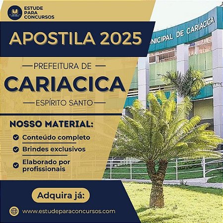 Apostila PREFEITURA DE CARIACICA ES 2025 Fiscal Municipal Ambiental
