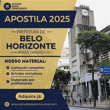 Apostila PREFEITURA DE BELO HORIZONTE MG 2025 Técnico de Saúde Bucal