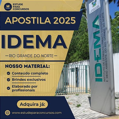 Apostila IDEMA RN 2025 Analista Ambiental Engenharia de Segurança do Trabalho