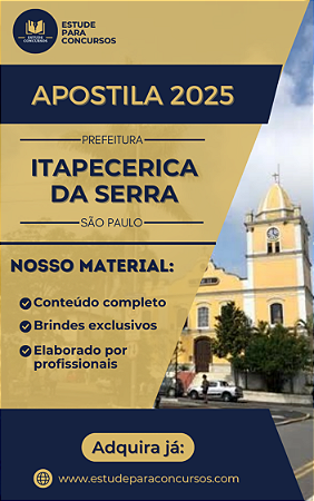 Apostila PREFEITURA DE ITAPECERICA DA SERRA SP 2025 Professor Auxiliar