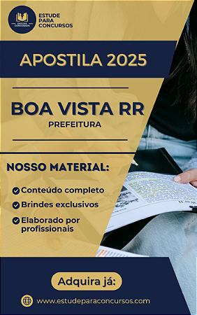 Apostila PREFEITURA DE BOA VISTA RR 2025 Técnico em Patologia