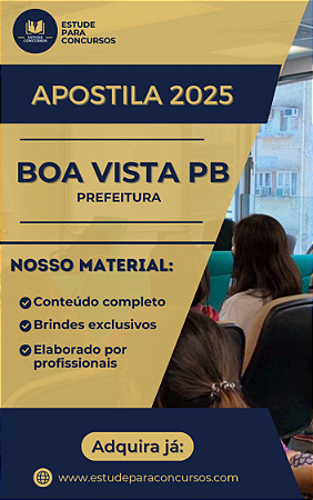Apostila PREFEITURA DE BOA VISTA PB 2025 Técnico em Segurança do Trabalho