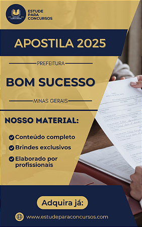 Apostila PREFEITURA DE BOM SUCESSO MG 2025 Professor de Educação Física
