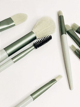 KIT PINCEIS MAQUIAGEM COM ¨8¨ UNIDADES VARIADAS CINZA