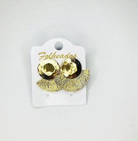Brinco aço Folheado dourado "Floris-01