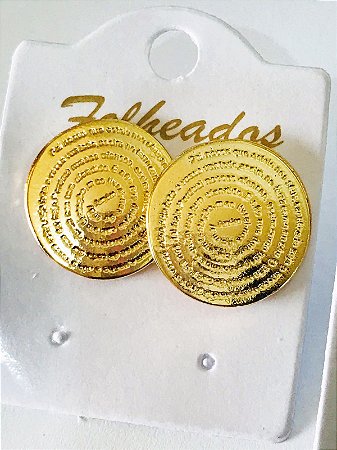 BRINCO PAI NOSSO REDONDO AÇO FOLHEADO DOURADO