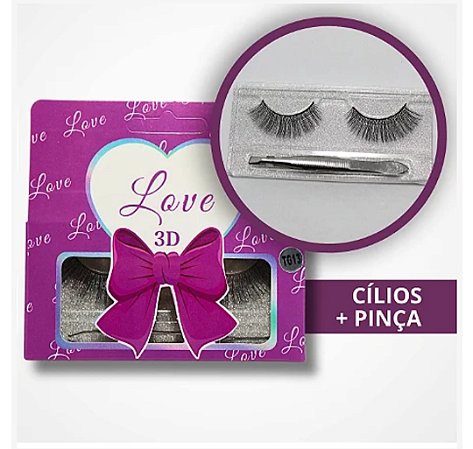 Cílios Postiços com Pinça 3D TG13