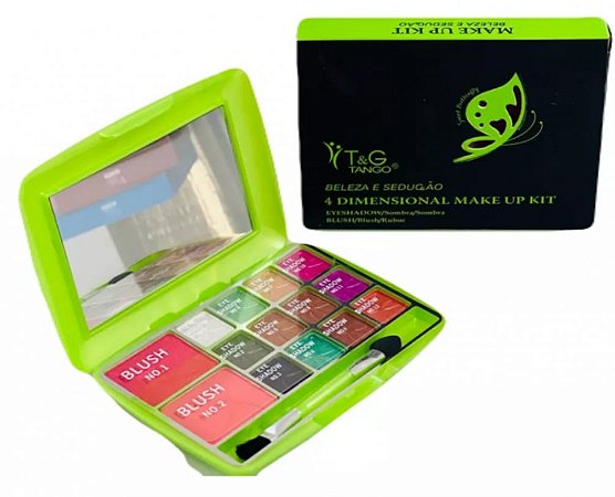 PALETA DE SOMBRAS E BLUSH VERDE TANGO
