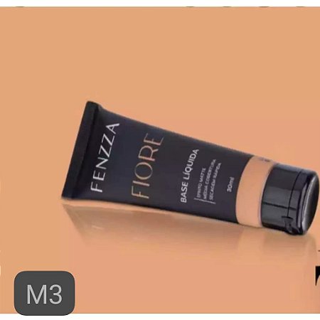 Base Líquida Efeito Matte Fiore  - Fenzza COR M3 MARROM CLARO