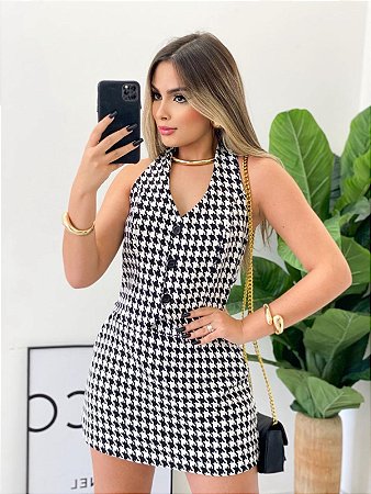 Conjunto Short Saia Alfaiataria