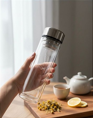 Soul | Garrafa Térmica em Vidro com Infusor 450ml