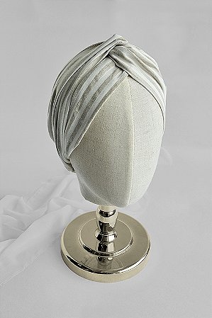 Faixa Turbante Branco & Areia