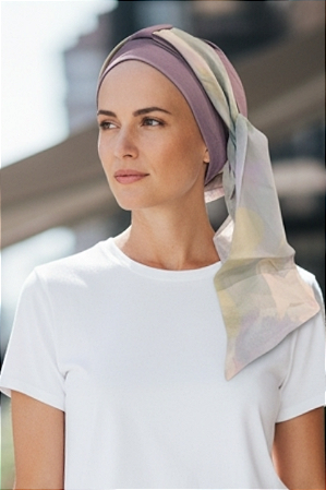 Turbante Aatma Lilás UV 50+ com Lenço Furtacor