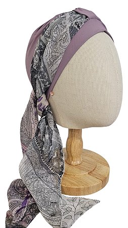Turbante Aatma Lilás UV 50+ com Lenço Constelação