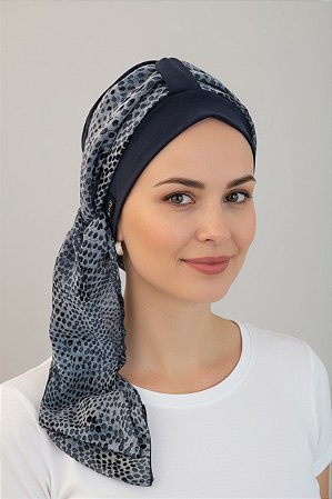 Turbante Aatma Azul UV 50+ com Lenço Doce Céu