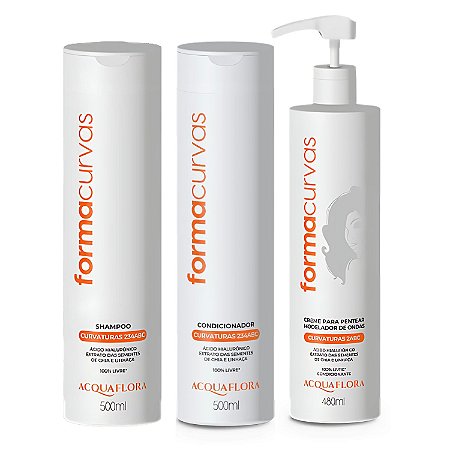 Kit Acquaflora Forma Curvas: Shampoo, Condicionador e Creme Modelador Ondas