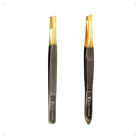 Kit Pinça Reta Tw-or123 + Chanfrada Tw-or124 Klass Vough Ponta Dourada