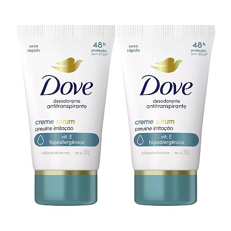 Kit Desodorante Dove Creme Antitranspirante Sérum Previne Irritação Com 2 50g
