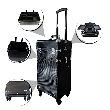 Maleta Carrinho Rubys 2 Andares e 4 Rodinhas Preta Fs-w1204c