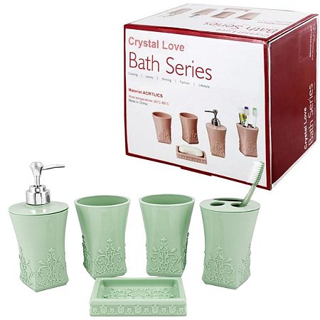 Kit Banheiro Jacki Design Kit Crystal Love Verde Ayj17173
