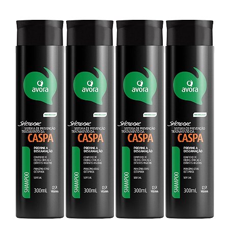 Kit Shampoo Avora Splendore Tratamento da Caspa 300ml Com 4