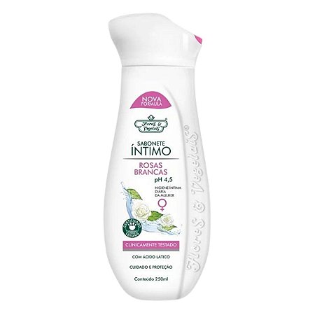 Flores & Vegetais Sabonete Íntimo Extrato Rosas Brancas 250ml