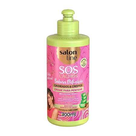 Creme de Pentear Sos Cachos Babosa e Manteiga de Cacau Cacheados e Crespos Salon Line 300ml