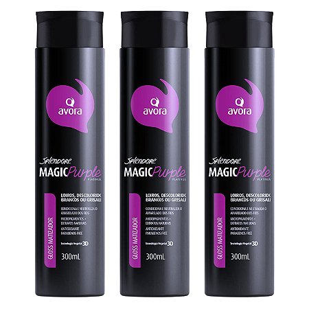 Gloss Matizador Avora Magic Purple Platinum 300ml Com 3