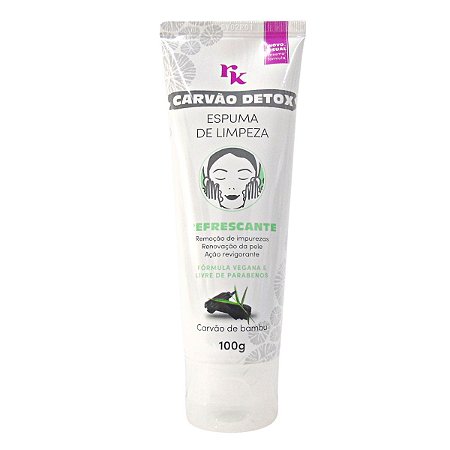 Espuma de Limpeza Refrescante Kiss Ny Rk Carvão Detox de Bambu 100g
