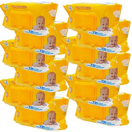 Upa Bebê Combo Com 12 Pacotes Toalhas Umedecida C/ 120 Un. Cada