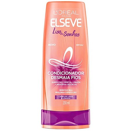 Condicionador Desmaia Fios Elseve Loreal Liso dos Sonhos 200ml