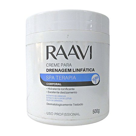 Creme Para Drenagem Linfática Raavi Spa Terapia 500g