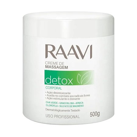 Creme de Massagem Corporal Raavi Detox 500g